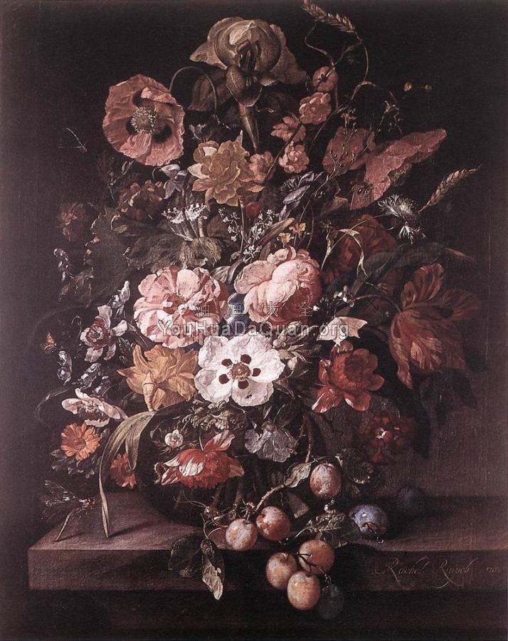 Bouquet in a Glass Vase - 拉切尔·罗依士
